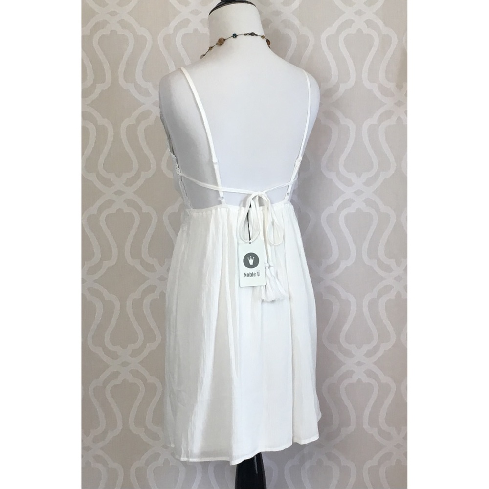 **TAKING DOWN** White Ivory Halter Mini Dress - Picture 6 of 8
